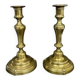 Pair of gilded bronze candlesticks from the Regency period, 18th century.