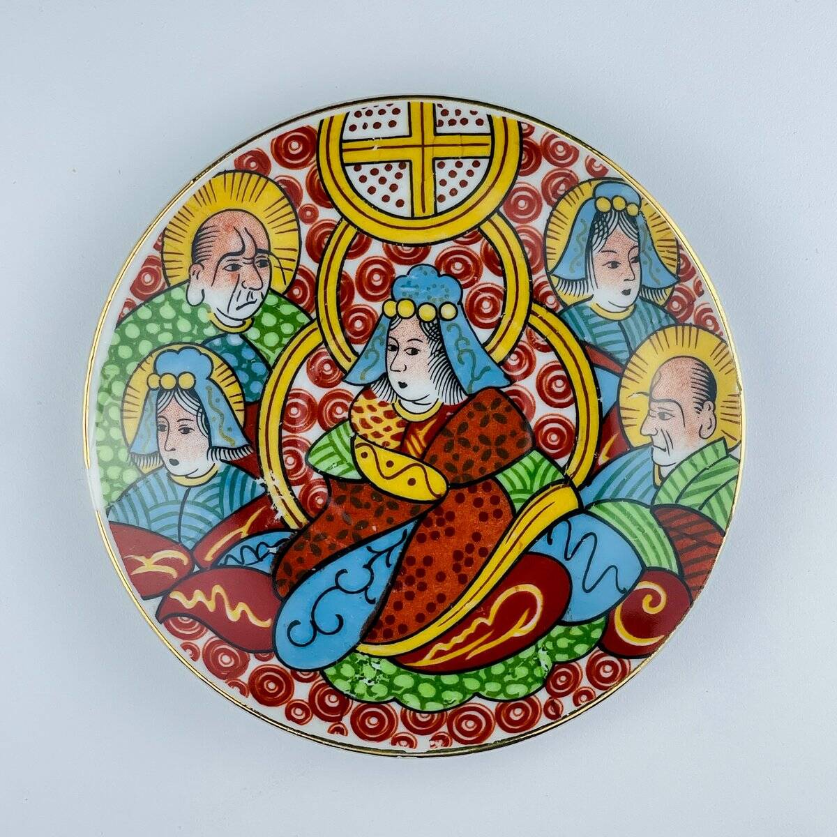 Japanese porcelain coffee service Lithophane Geisha, 1950s, set of 10.