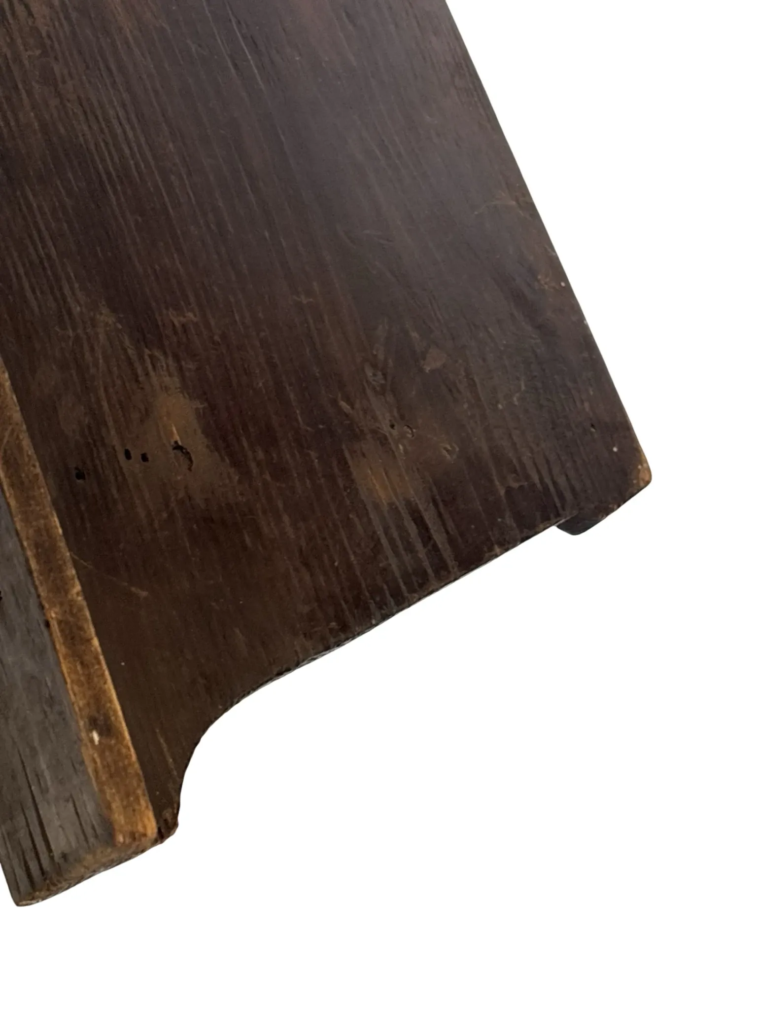 Vintage wooden wall shelve rack in oak brutalist minimalist design
