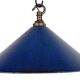 Industrial British Blue Enamel Factory Pendant Lamp, 1950s