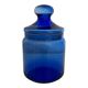 Sucrier en verre bleu