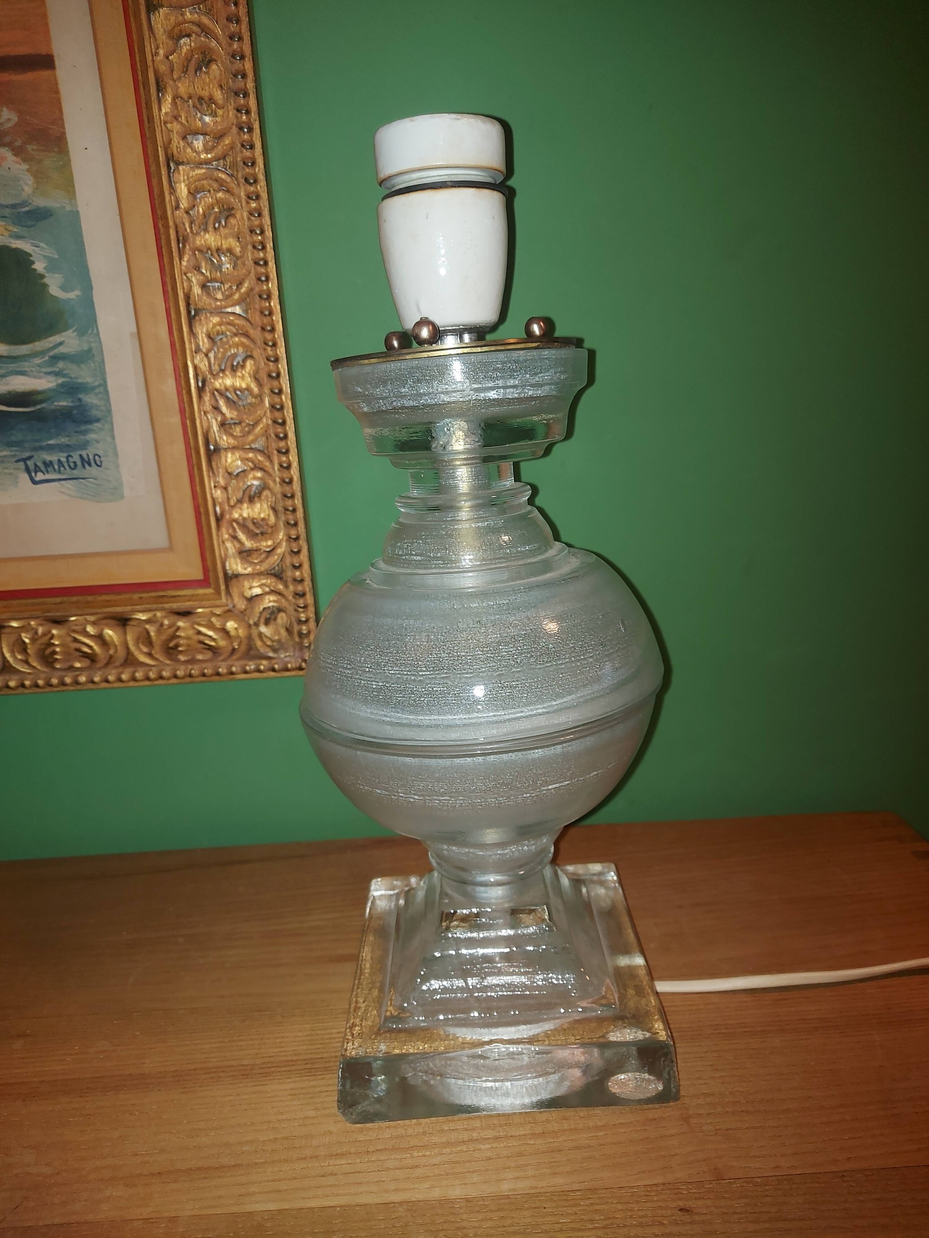 Lamp bases in blown glass, molded, Medici, baluster