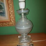 Pieds de lampe style Médicis balustre en verre souffé  et moulé