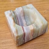 Vintage 1970s onyx lighter and ashtray smoking set