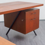 Large 60s vintage desk, L-shaped, in teak