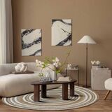 Natural beige jute round rug 70cm