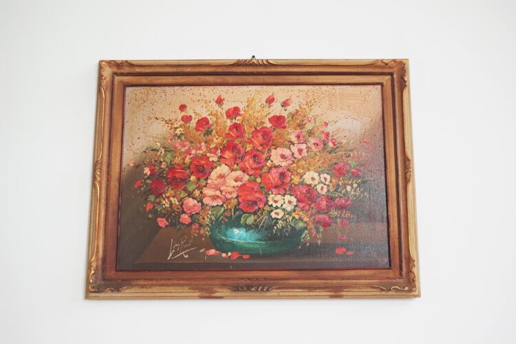 Composition florale peinte par Lina Rossi, années 1930