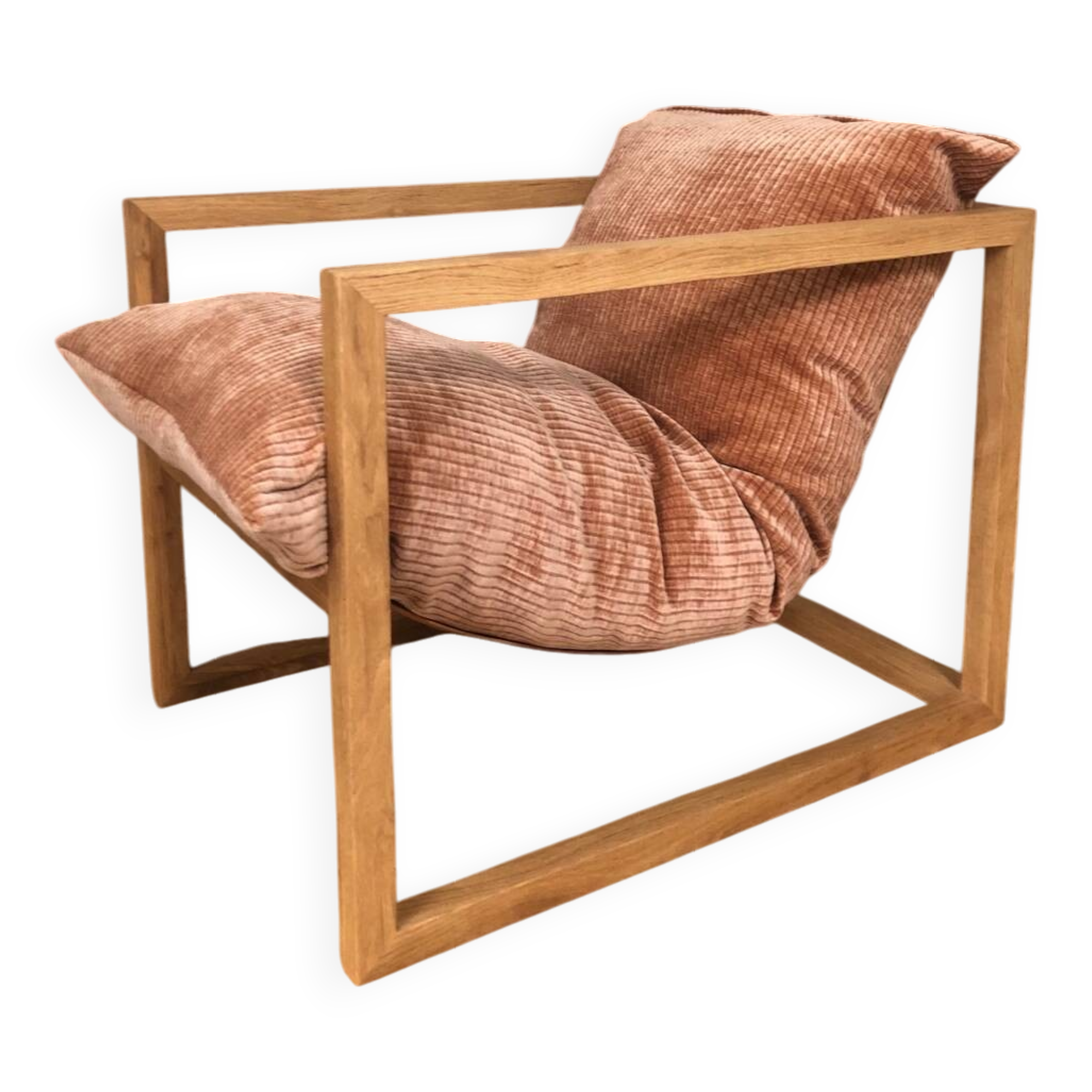 Wood / Velvet Armchair