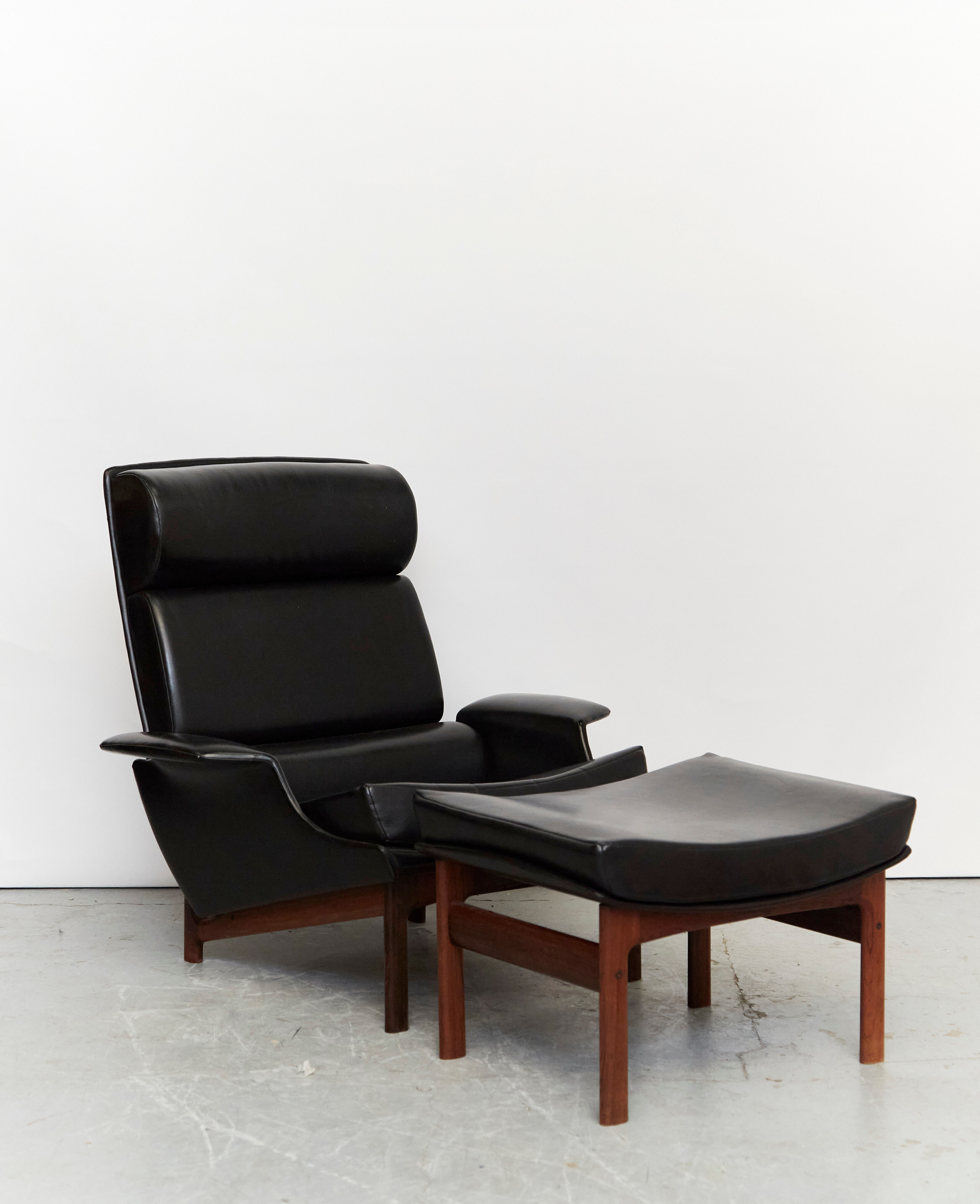 Ib kofod larsen lounge chair & ottoman "Adam" for Mogens kold