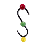 Coat rack vintage hook 50s rockabilly metal and wooden balls color red green yellow vintage France