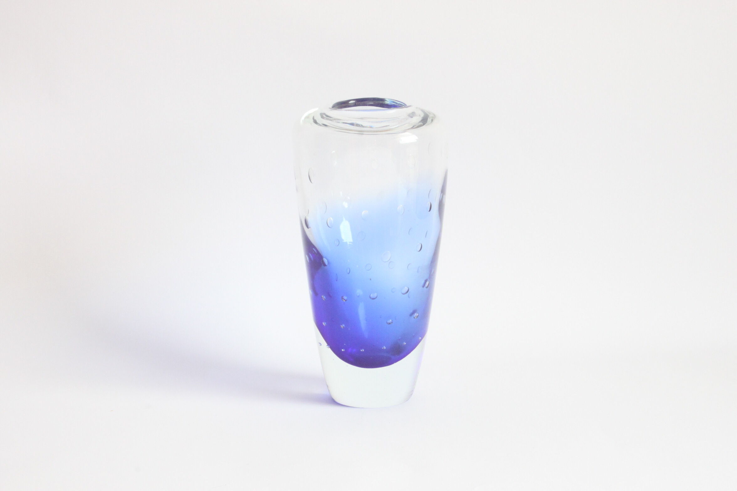 Vase en verre Sommerso et bullicante des années 1970