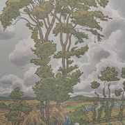 Lithograph by Henri Rivière The Fairy Tale of the Hours - The Rising Storm