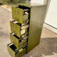 Antique military 4-drawer metal locker, archive, cabinet, filing cabinet