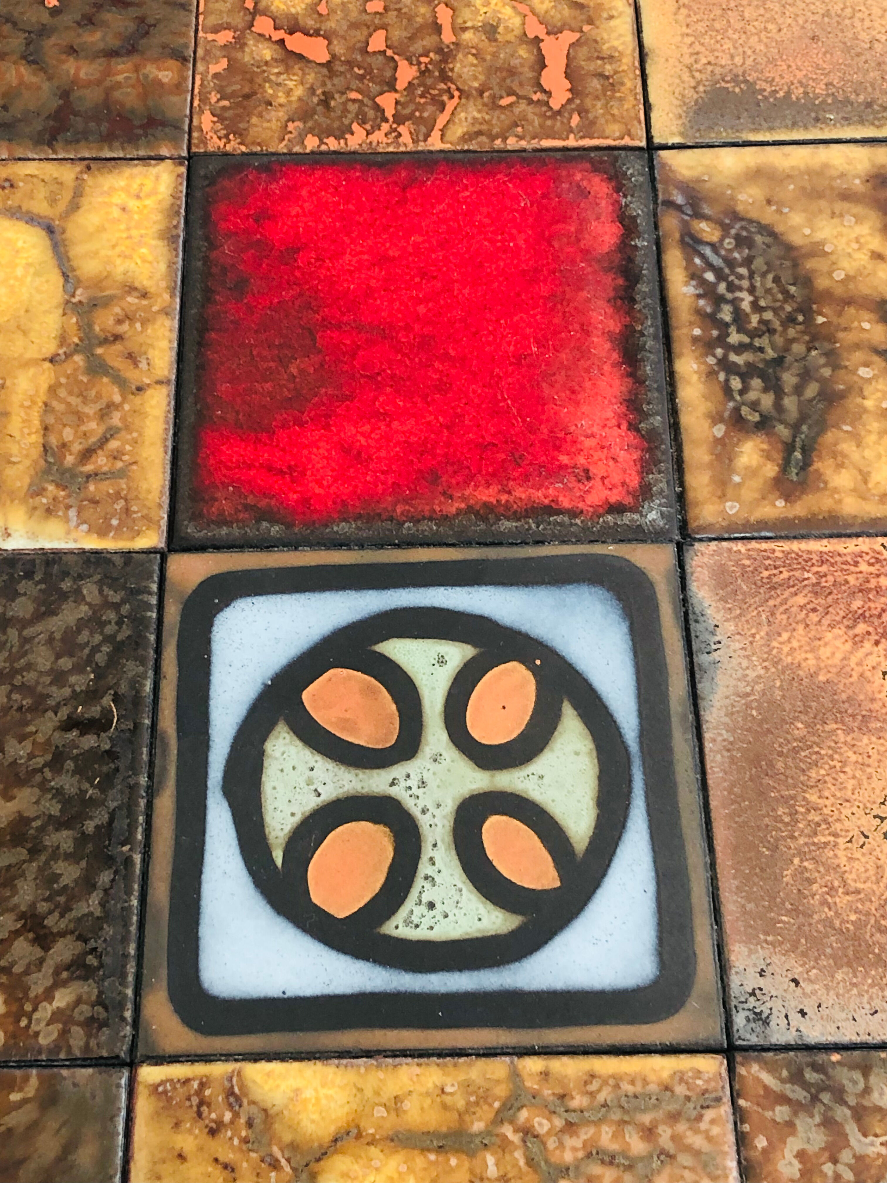 Vallauris ceramic coffee table, France 60s