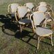 Lot de 6 fauteuils bistrot de terrasse en rotin type "parisienne"