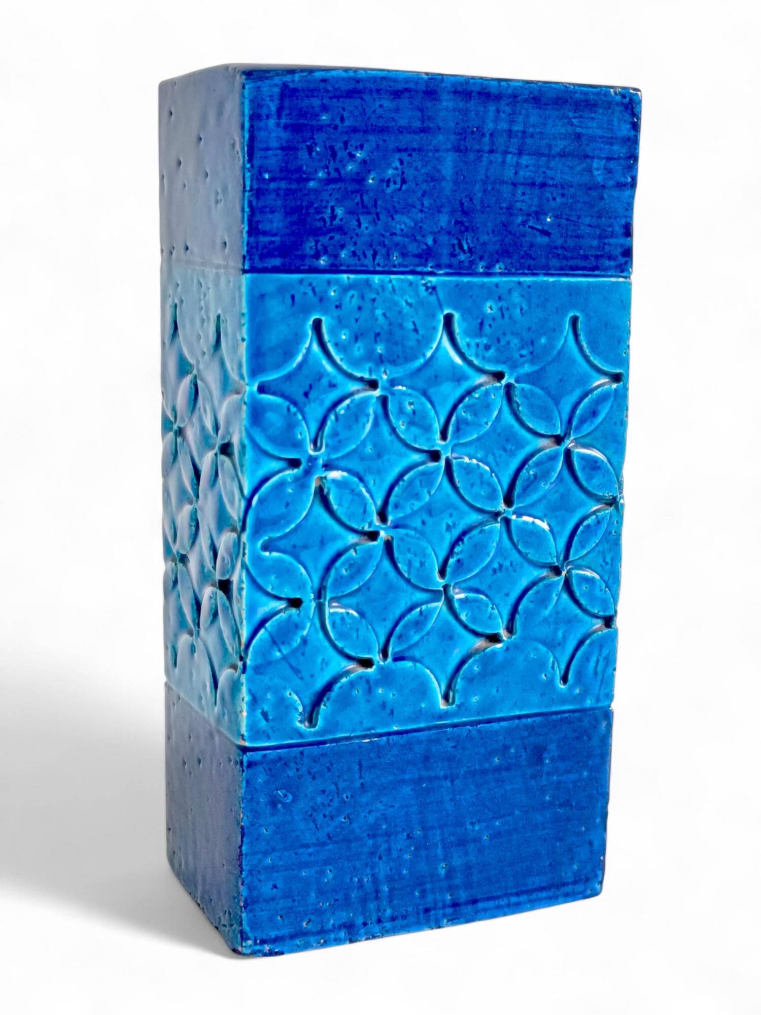 Vase en céramique Bitossi du milieu du siècle par Aldo Londi, Rimini Blu, années 1960.