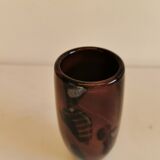 Vase en verre aux couleurs / nuances violettes, estimé danois et des années 1970-80.