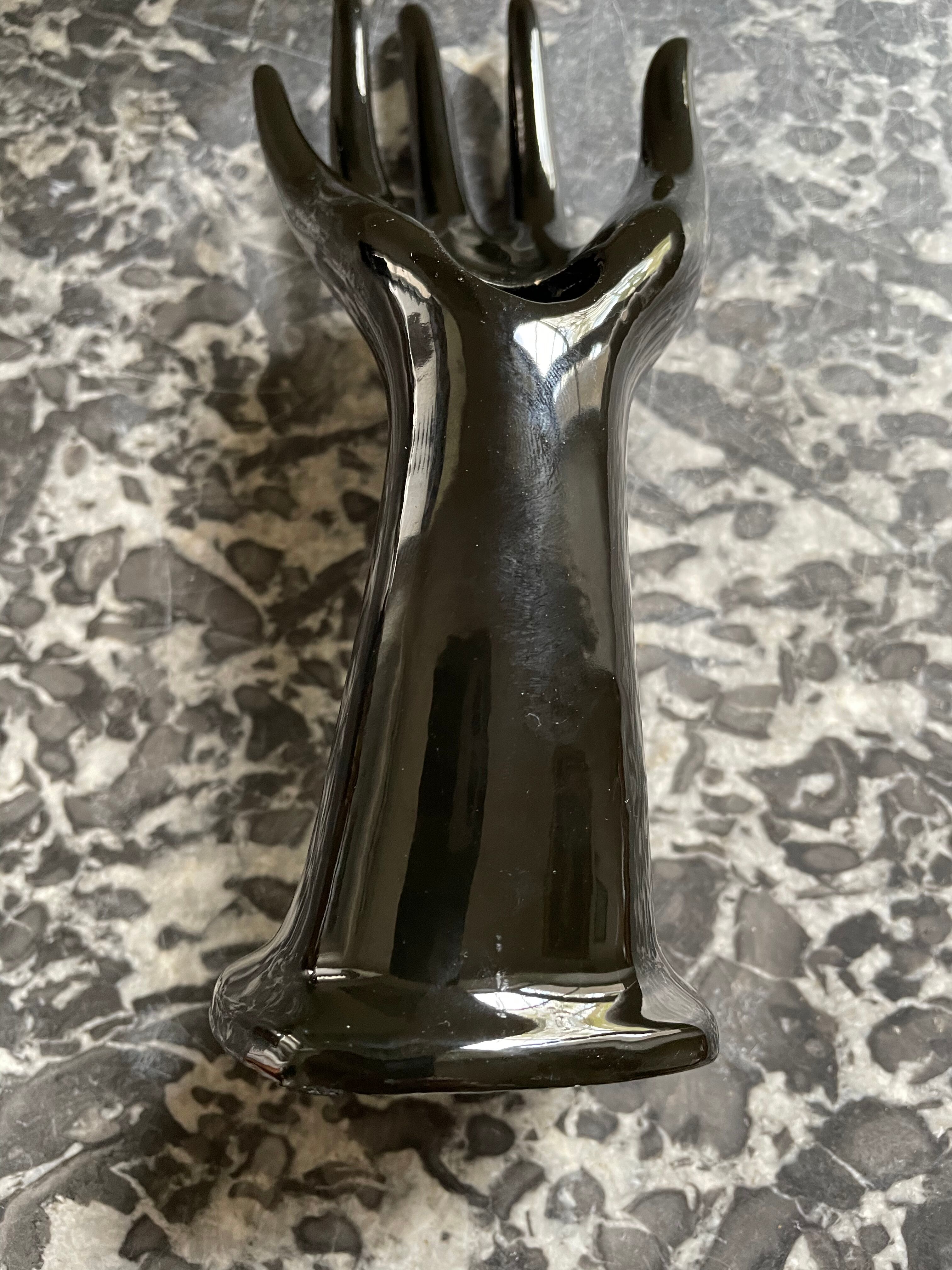 Black ceramic binge hand and cup 1970