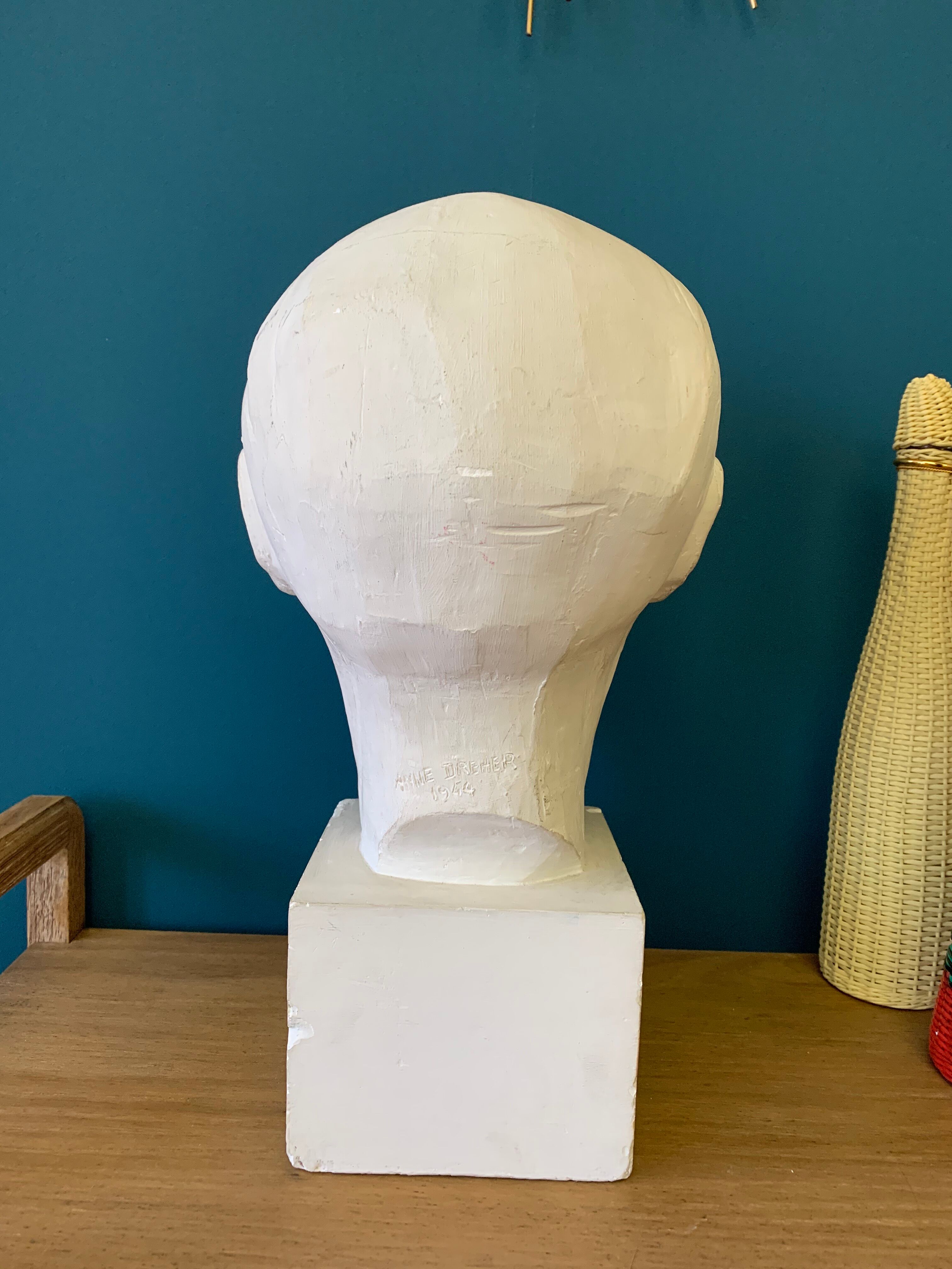 Signed plaster head