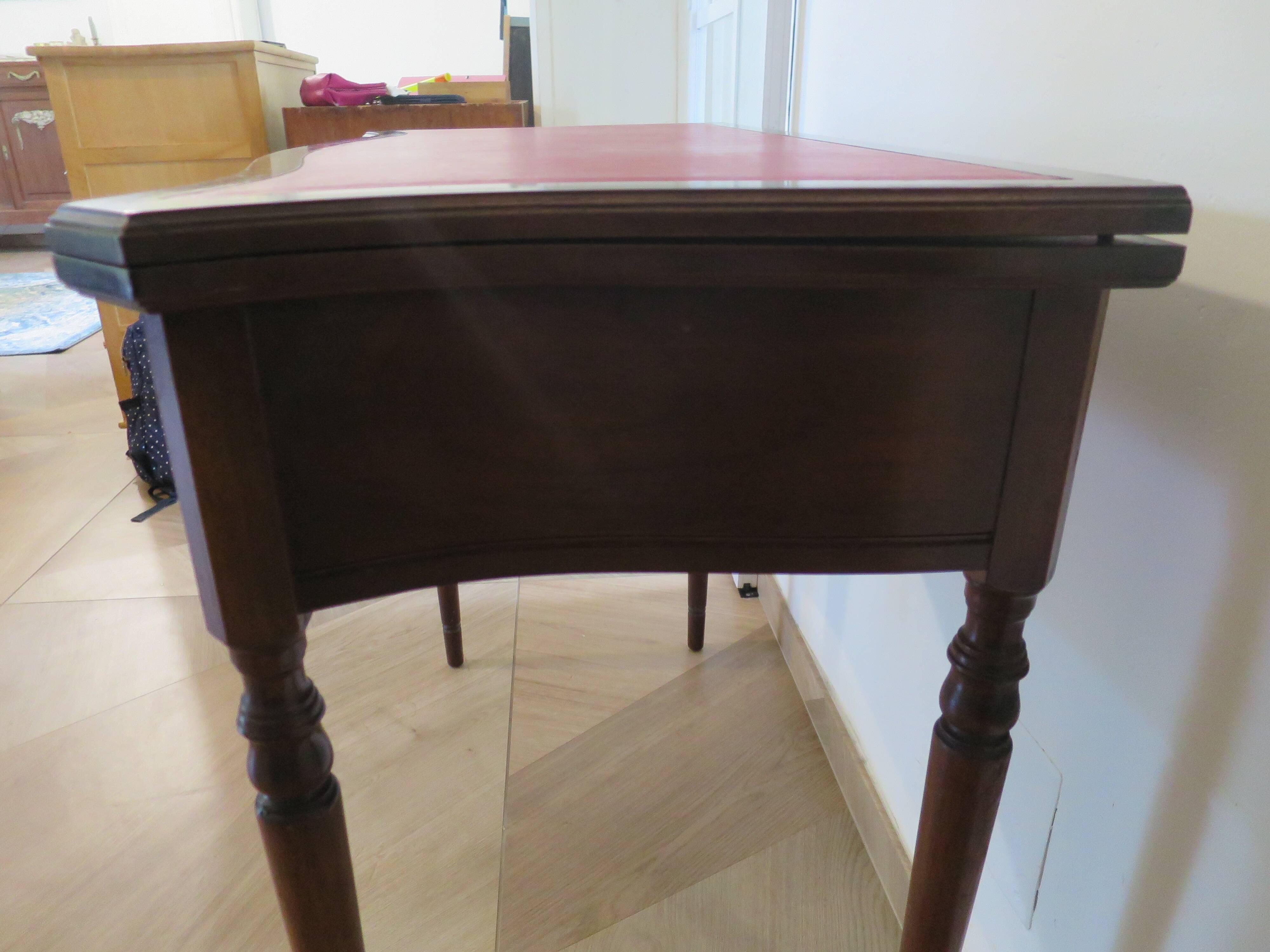 Table d’appoint extensible -Bureau-Années 80-Louis XV-teinte acajou