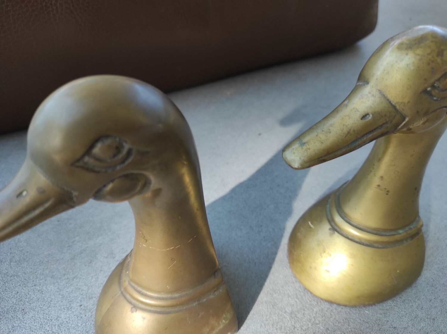 Paire de canards en laiton serre-livres