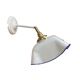 Vintage wall light in white opaline with blue edging