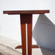 30s bistro table in wood and aluminum