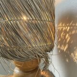 50s wood and straw lamp