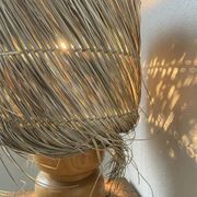 Lampe années 50 bois et paille