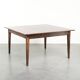 Old square oak dining table from the mid-20th century with 2 drawers