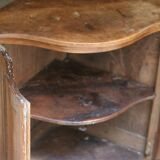 Solid walnut corner cabinet (19th century). Beautiful patina.