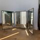 Metal triptych mirror from the 1950s