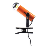 Vintage orange clamp spotlight from the 70s