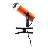 Lampe spot à pince orange vintage année 70