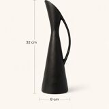 Sculptural black ceramic vase – mid-century modern/vintage design style
