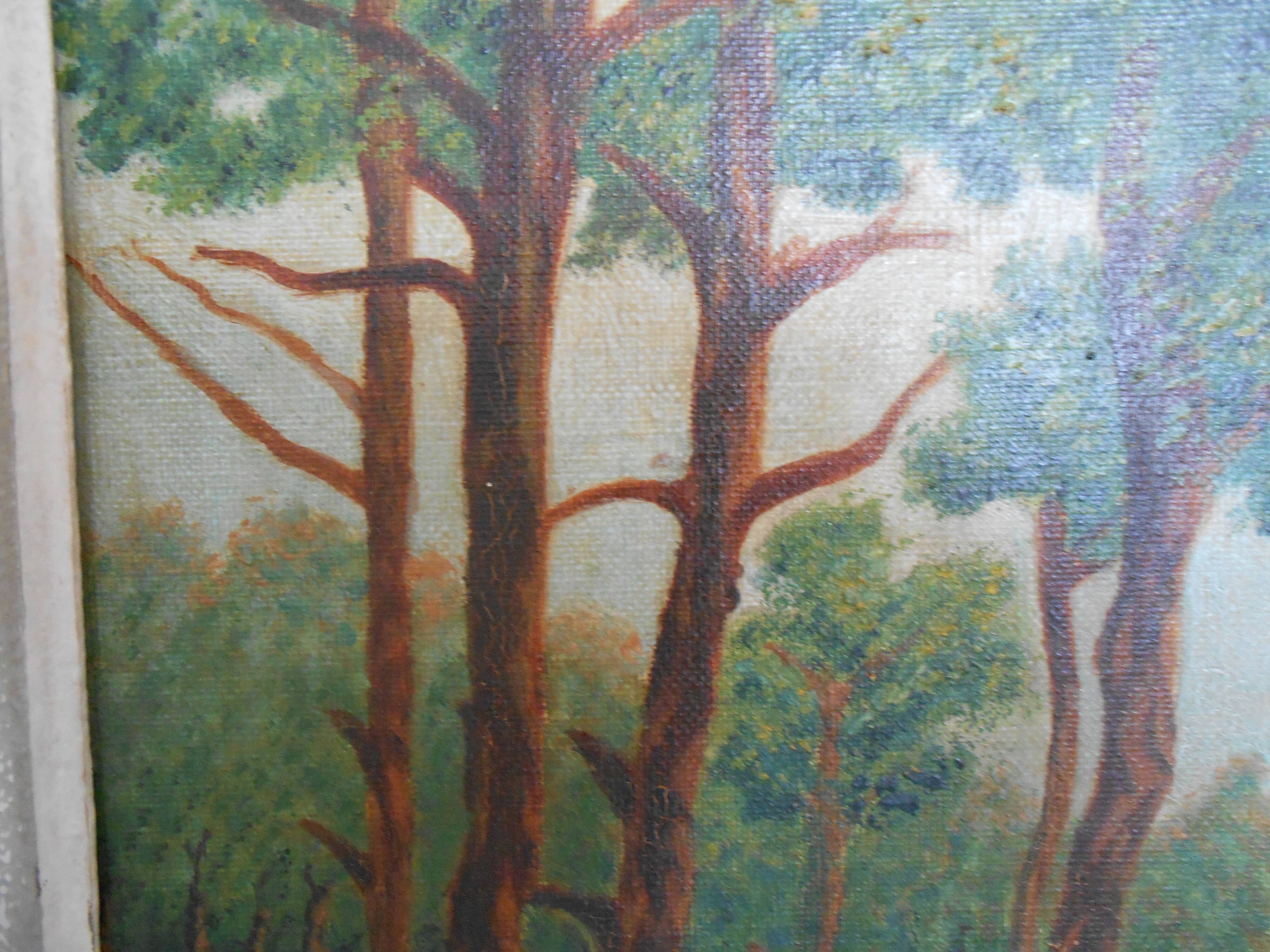 Countryside landscape, oil painting