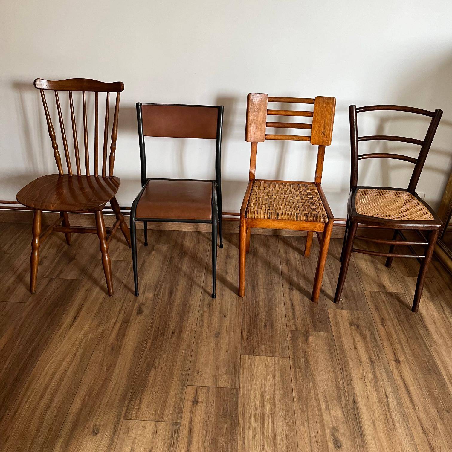 Set of 4 mismatched chairs