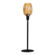 Lampe à poser avec un abat jour vintage en verre ambré irisé