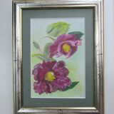 Hellebores painting, signed framed painting