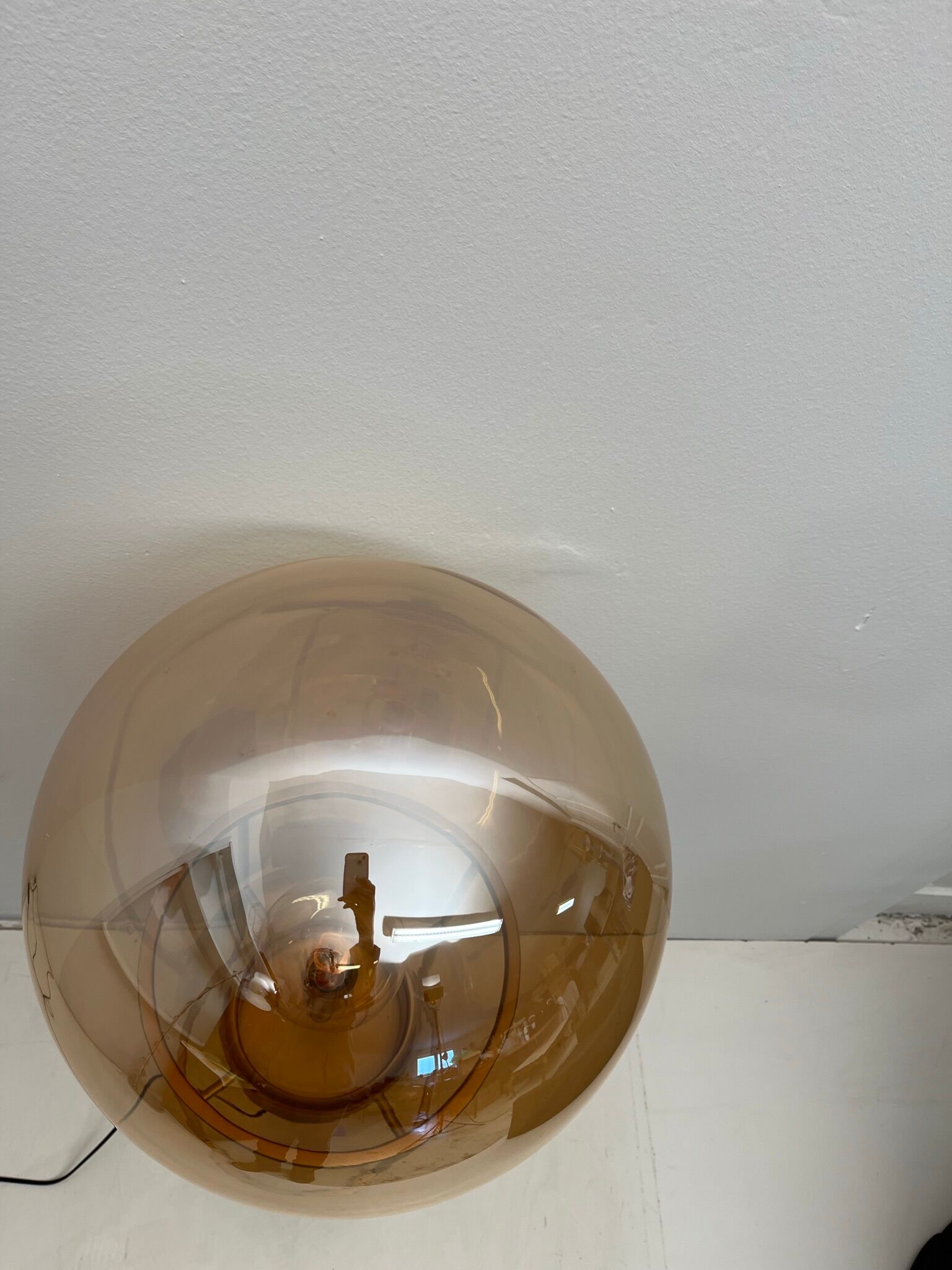 Hot air balloon lamp glass / gold metal