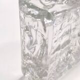 Vintage Square Transparent Molded Thick Glass Ashtray - Trinket Bowl, Italy