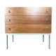 Brasilia-werk dresser white and teak 3 drawers years 60