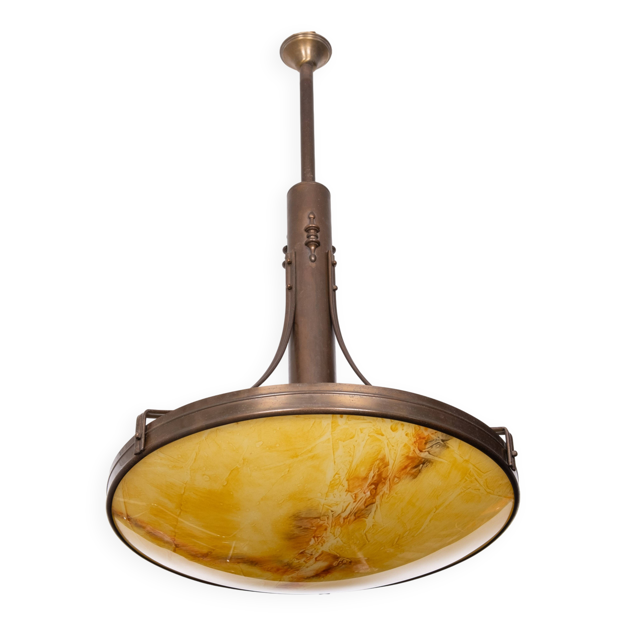 Large Art Deco Ceiling Lamp, France, 1980s