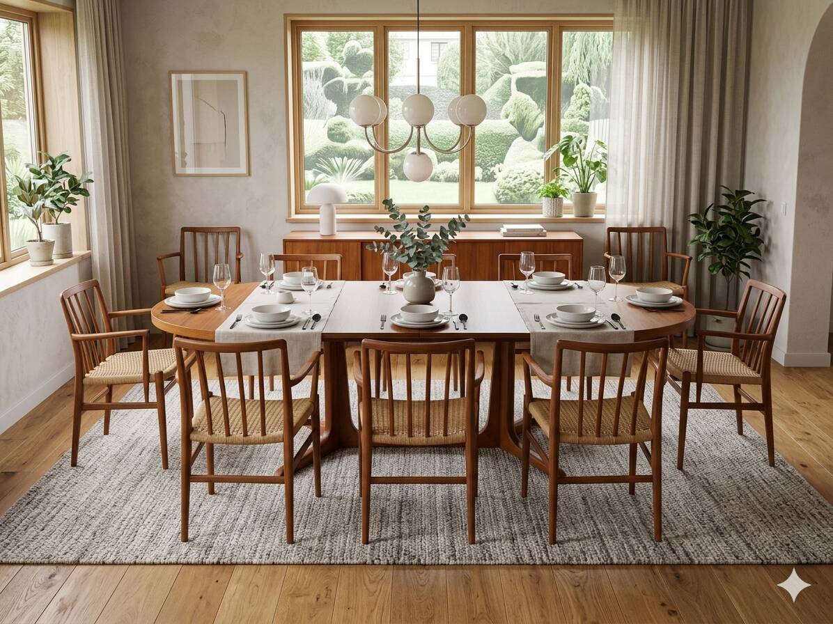 Baumann extendable table in teak from the 1960s (2 extensions)
