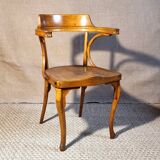 Early 20th century curved wooden office chair