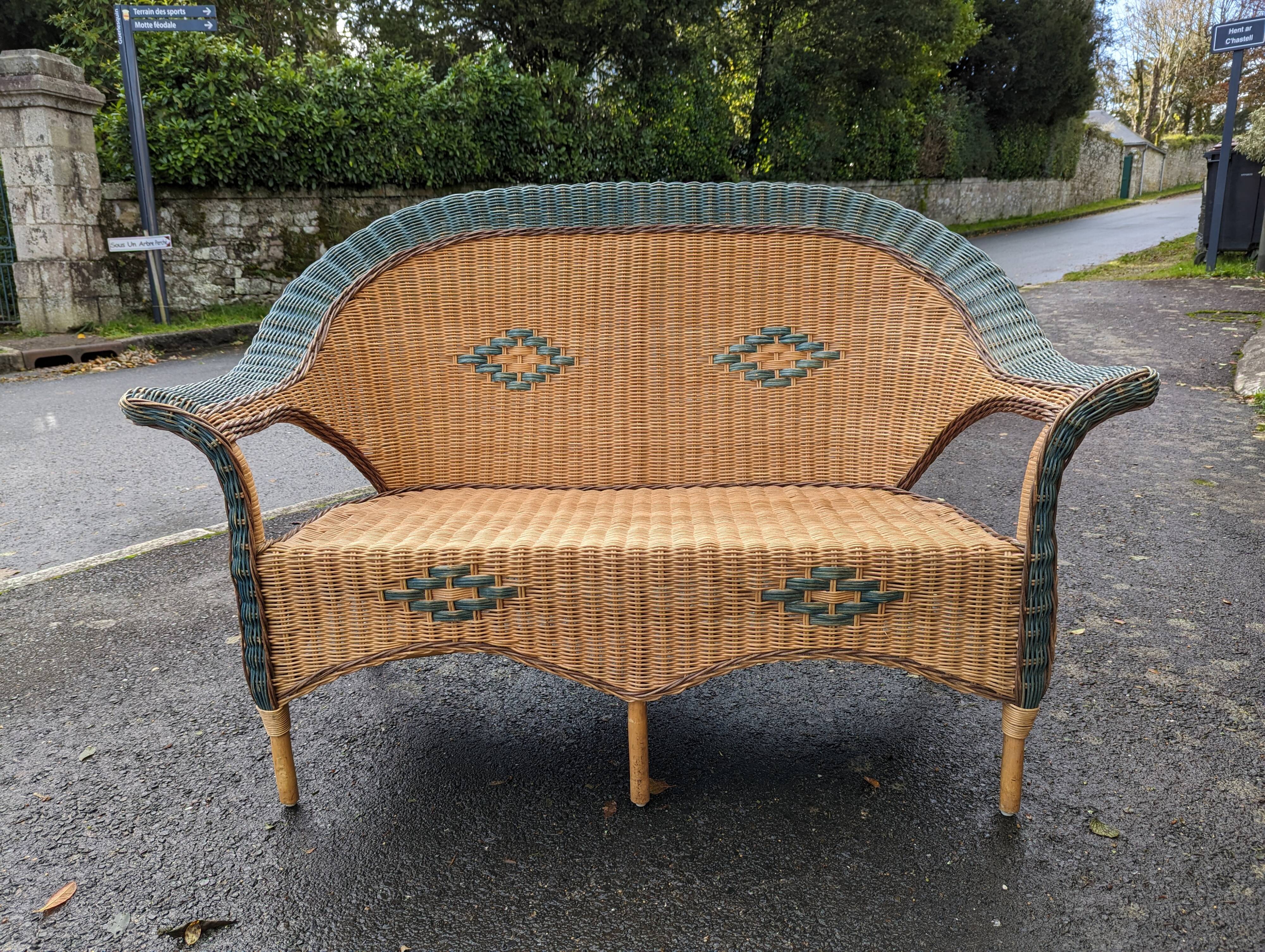 Rattan bench