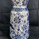 Vase grec vintage Nassos Hellas Rodos or bleu et blanc