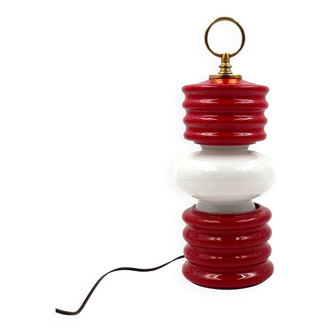 Space age lantern-shaped table lamp, Ceramiche Fiorentine Italy, 1970s