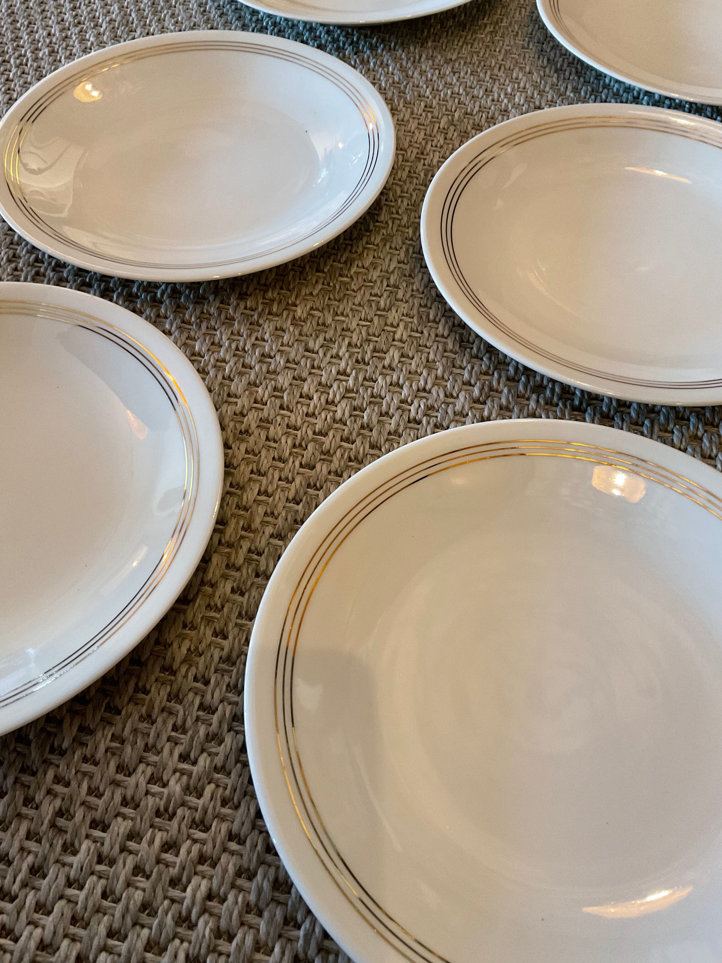 6 flat seats, Ahrenfeldt limoges, diameter 21 cm