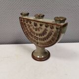 Three-armed ceramic candlestick. Denmark 1970s